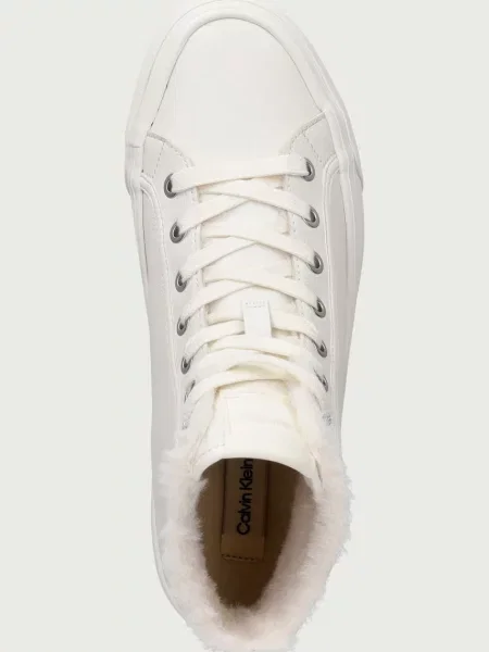 Calvin Klein VULC FLATF MID LACEUP LTH FUR női tornacipők bézs