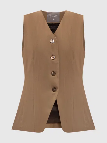 Жилет Trenta з вовни та шовку Marco Pescarolo коричневий