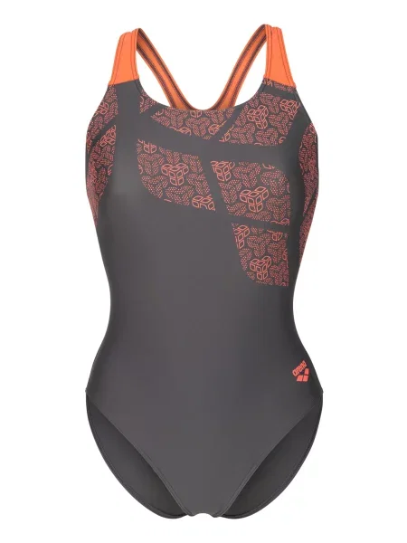 ARENA Costum de baie întreg Kikko închis / corai gri