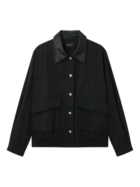 Kołnierzykowy kurtka skórzana Tout A Coup czarna
