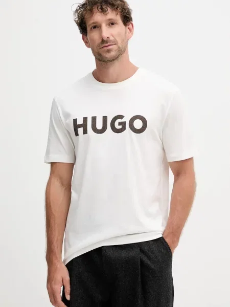 Тениска Hugo с апликация бяло