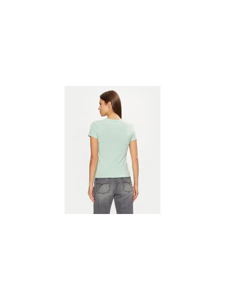 Guess Jeans Marškinėliai Regular Fit žalia
