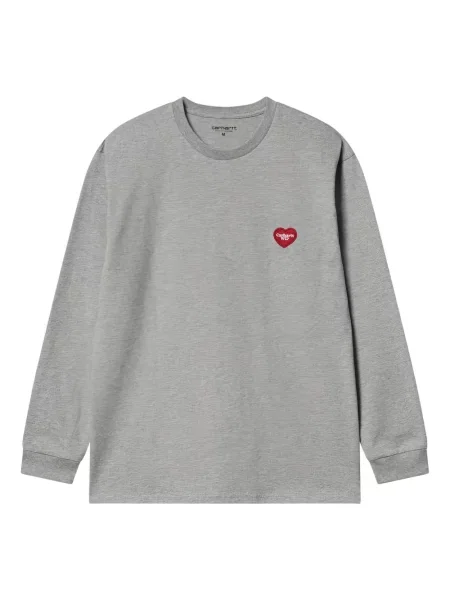 Tricou Carhartt Wip cu motiv cu inimi lung gri