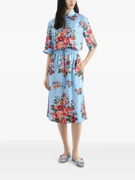 Cămașă Dolce & Gabbana cu model floral cu imagine albastru