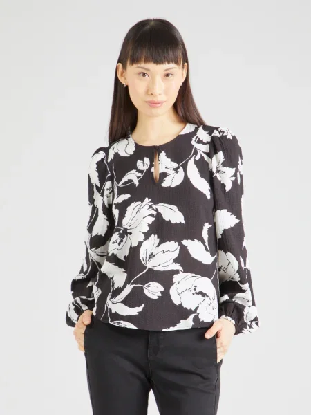 VERO MODA Bluză VMMACHA negru alb