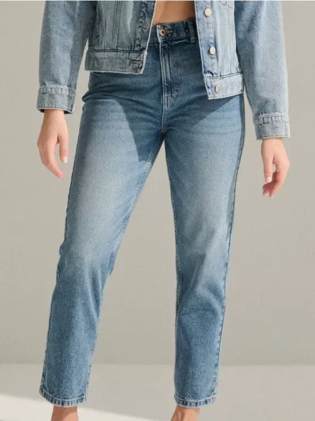Джинси mom fit синій