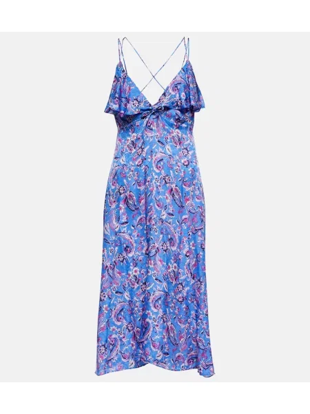 Rochie midi Isabel Marant de mătase până la genunchi de costum