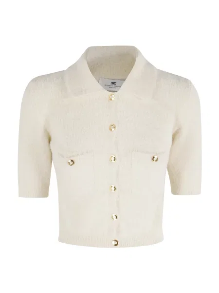 Krótki sweter Elisabetta Franchi biały