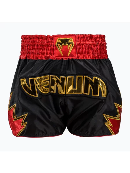 Pantaloni scurți de antrenament pentru bărbați Venum Inferno Muay Thai black/gold/red negru