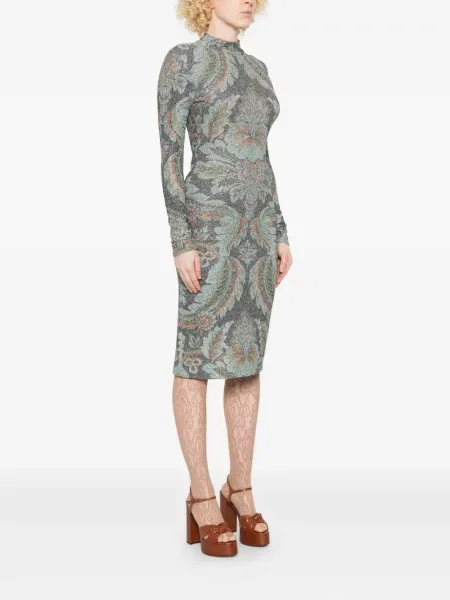 Rochie Etro cu model floral de costum albastru