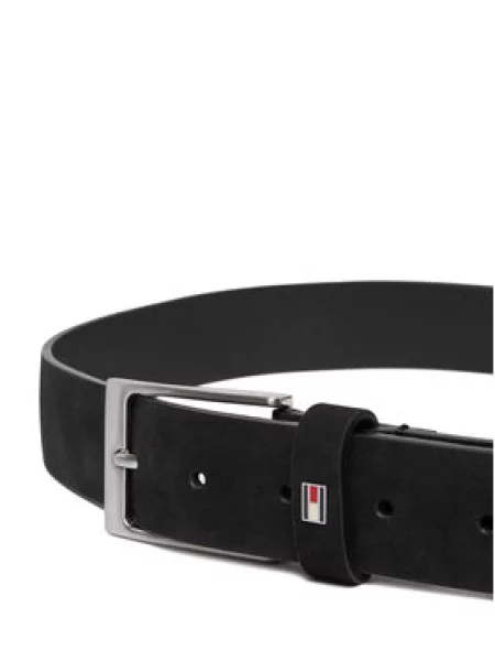 Tommy Hilfiger Nadrágszíj Layton Nubuck fekete