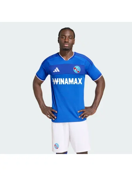 Koszulka Adidas z dżerseju niebieska
