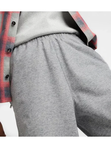 Kožený športové nohavice Bottega Veneta sivá
