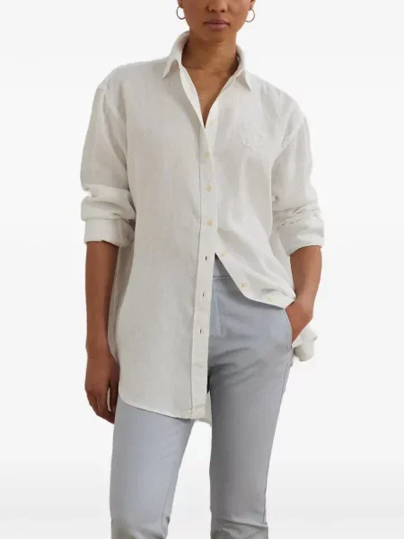 Риза Lauren Ralph Lauren бродирана бяло