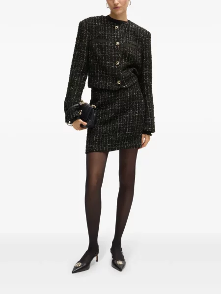 Fusta mini Boss din tweed negru