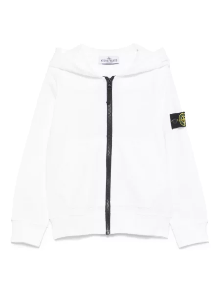 Bluza z kapturem dziecięca Stone Island biała