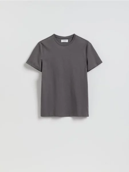 Reserved Tricou slim din pima gri-închis gri