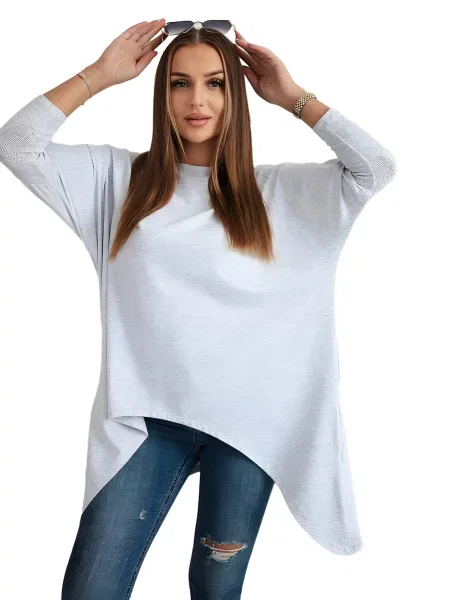 Halenka oversize světle šedá