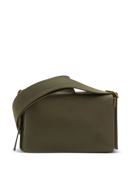 Geantă Burberry cu broderie din țesătură twill verde