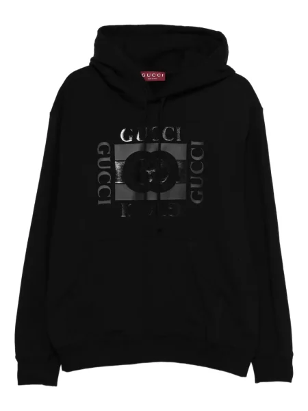 Hanorac cu glugă Gucci cu autograf negru