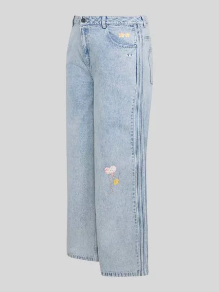 Adidas Jeansy Care Bear High Rise Wide Leg niebieski