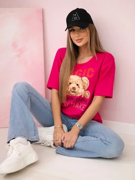 Bluza Kesi s potiskom rdeča