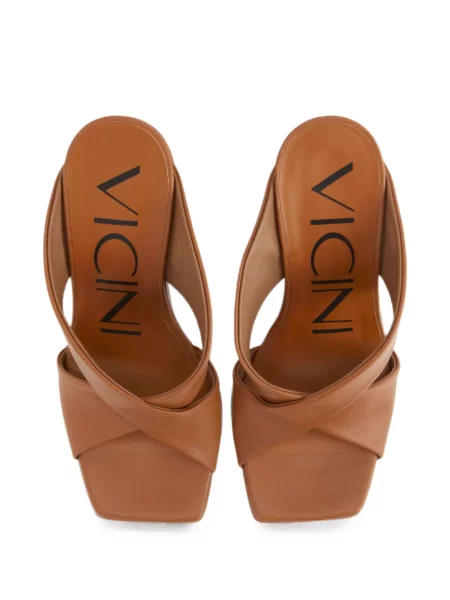 Sandale Giuseppe Zanotti din piele cu pană maro