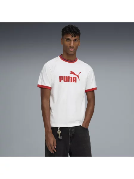 PUMA koszulka z lamówkami T7 Odzież S biały