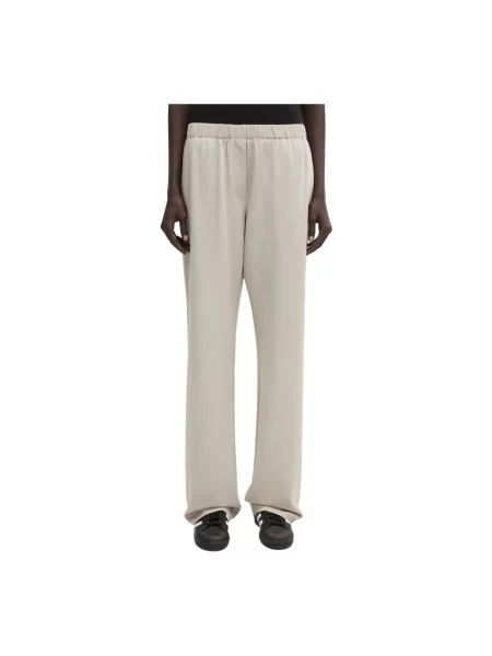 Samsoe Samsoe spodnie proste high waist beżowy