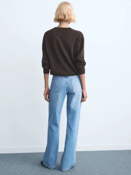 Широкі джинси MANGO світло-синій сині