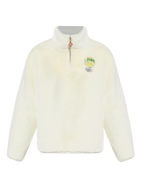 Hanorac Casablanca de jumătate de fermoar alb