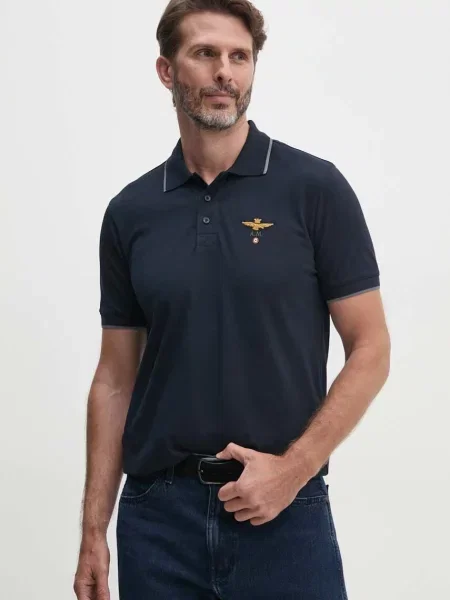 Aeronautica Militare polo de marin cu imprimeu albastru