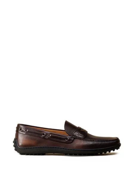 Kožené loafers Car Shoe hnědé