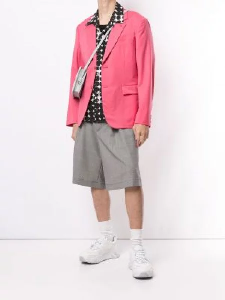 Vienakrūtis švarkas Comme Des Garçons Homme Plus rožinė