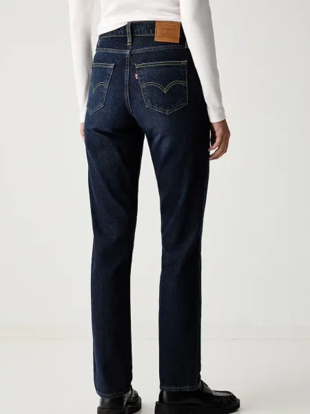 Levi's jeansy wide leg HIGH RISE STRAIGHT granatowe