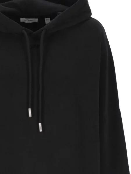 Hoodie Off-white με κέντημα με κορδόνι λευκό