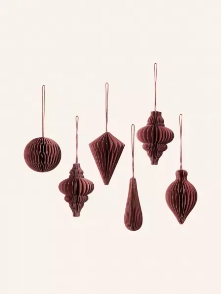 Broste Copenhagen Zawieszki Dekoracyjne Christmas Mix 6 Szt. rot