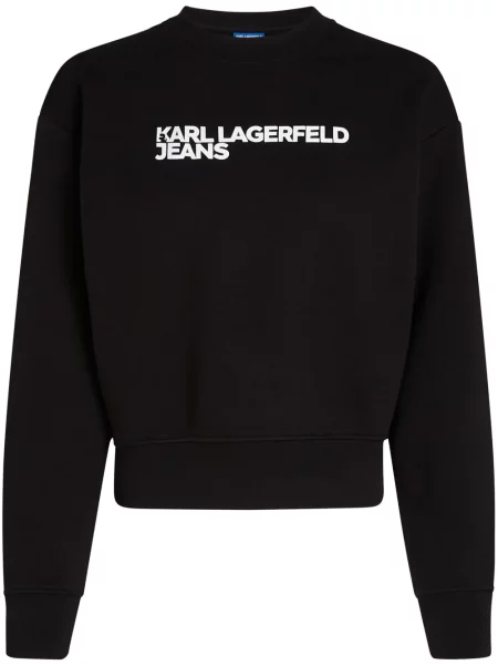 Hanorac Karl Lagerfeld Jeans cu autograf negru