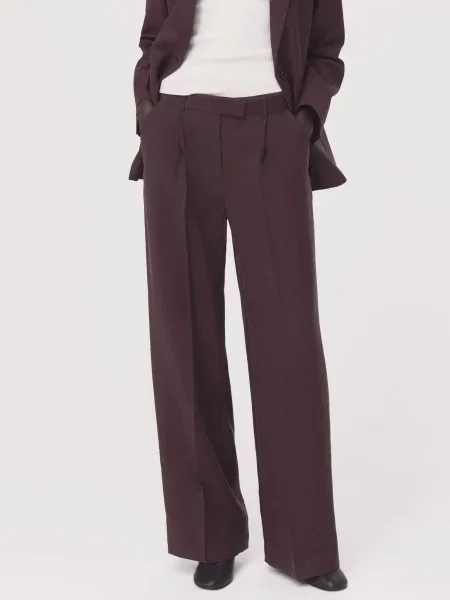 Штани класичні MANGO ліоцелл бордовий