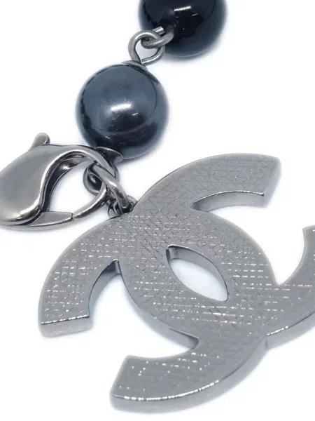 Náramek Chanel Pre-owned s perlami černý