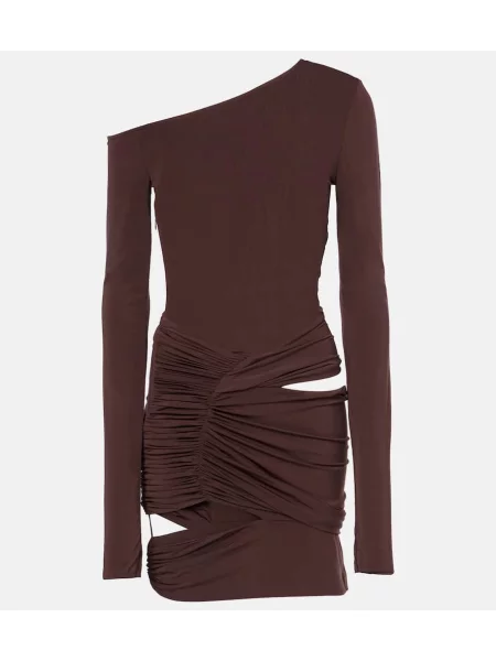 Sukienka Nensi Dojaka asymetryczna brązowa