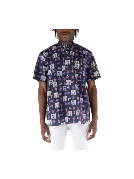 Koszula Comme Des Garcons z nadrukiem popelinowa
