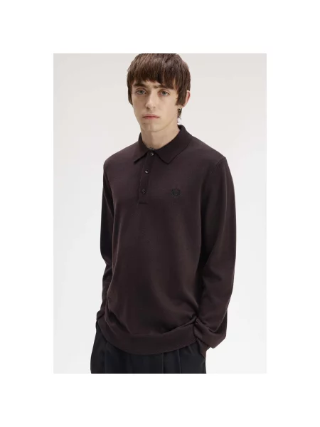 Cămașă Fred Perry tricotate clasică maro