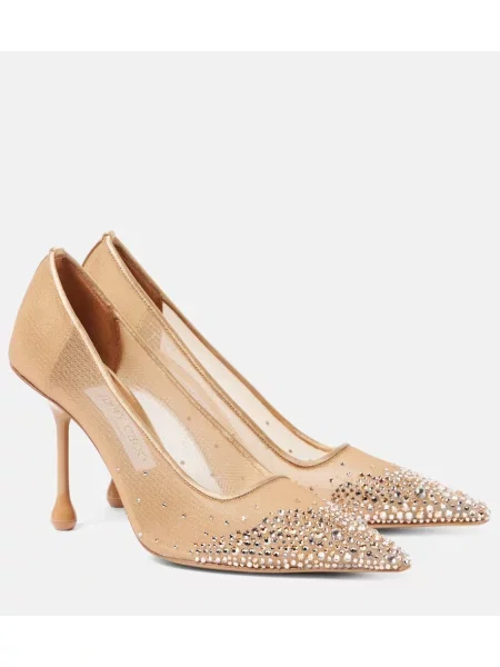 Pantofi cu toc Jimmy Choo plasă auriu