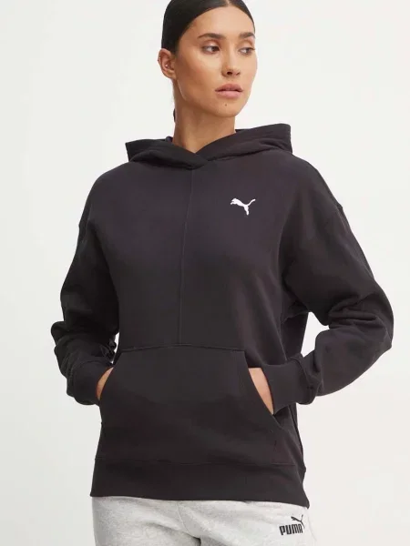 Puma hanorac de femei cu glugă neted negru