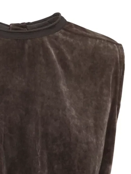 Top Rick Owens fără mâneci drapat maro