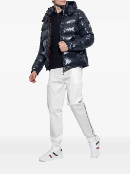 Geacă cu puf Moncler Maya cu glugă albastru