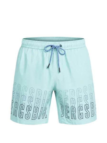 Slip de baie Bikkembergs cu imagine cu cordon albastru