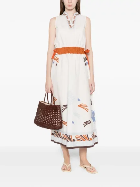 Rochie midi Herno până la genunchi de costum alb