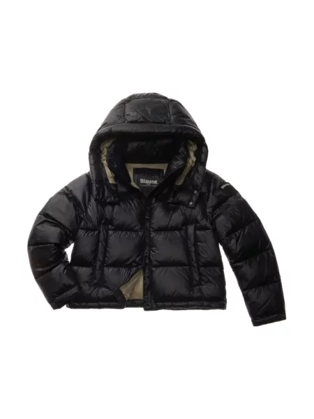 Blauer Kurtka Pikowana Gloria Z Odpinanym Kapturem schwarz czarna